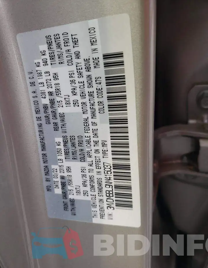 3MVDMBBL9NM415037 Photo# 12