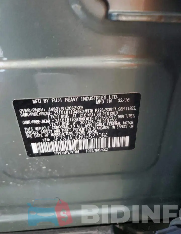 JF2SJADC6GH527084 Photo# 13