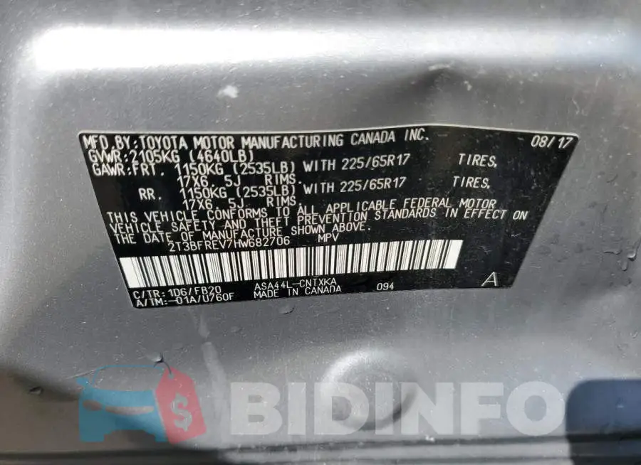 2T3BFREV7HW682706 Photo# 14