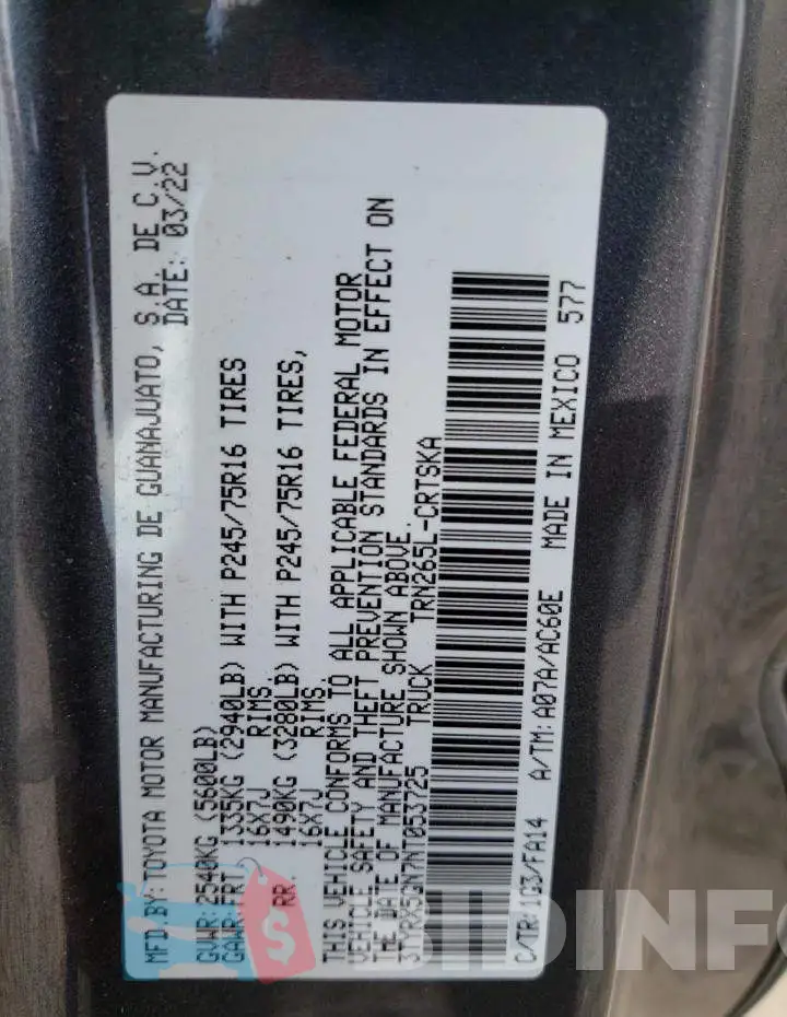 3TYRX5GN7NT053725 Photo# 12