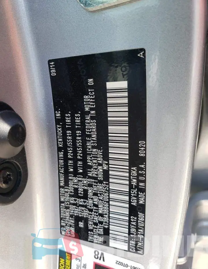 4T3BA3BB6FU067521 Photo# 13