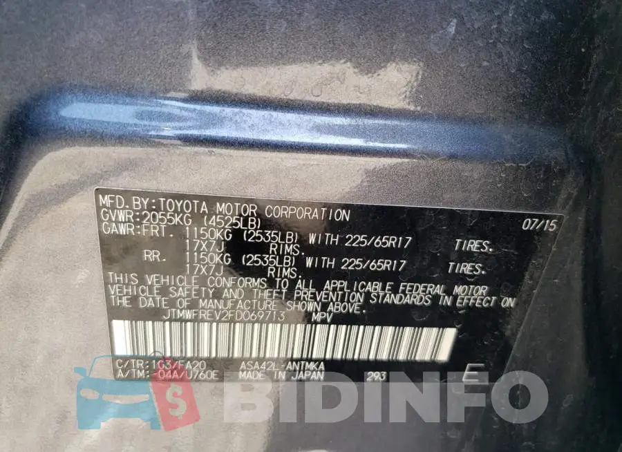 JTMWFREV2FD069713 Photo# 13