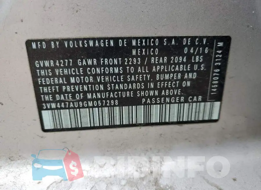 3VW447AU9GM057298 Photo# 12