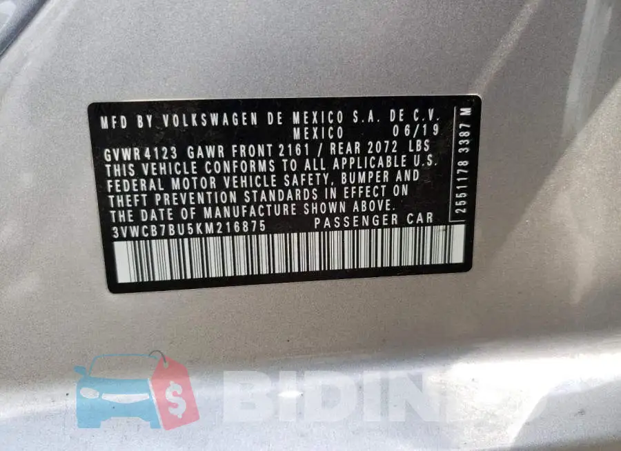 3VWCB7BU5KM216875 Photo# 13