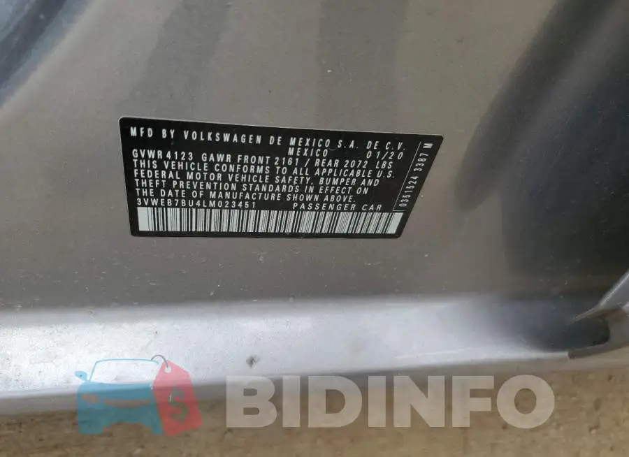 3VWEB7BU4LM023451 Photo# 12
