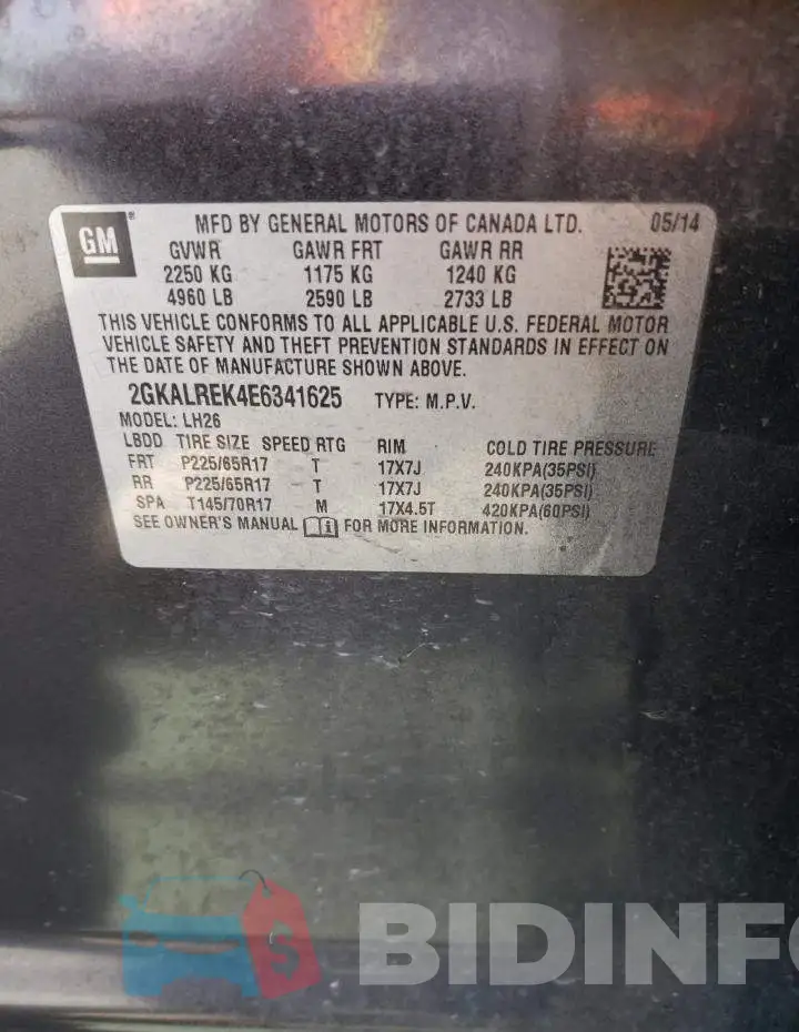 2GKALREK4E6341625 Photo# 12