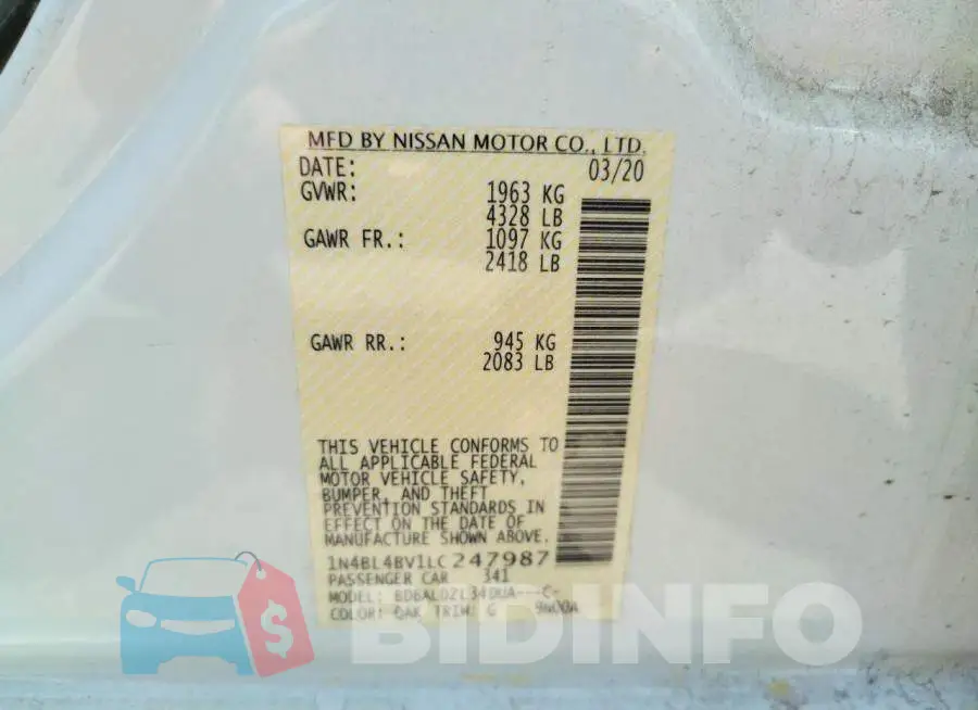 1N4BL4BV1LC247987 Photo# 13