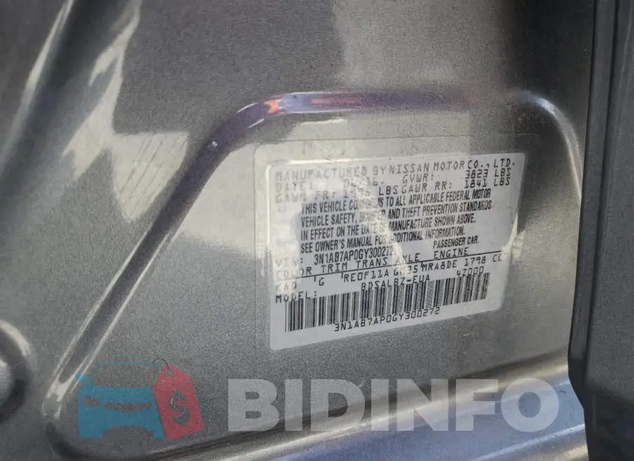 3N1AB7AP0GY300272 Photo# 12