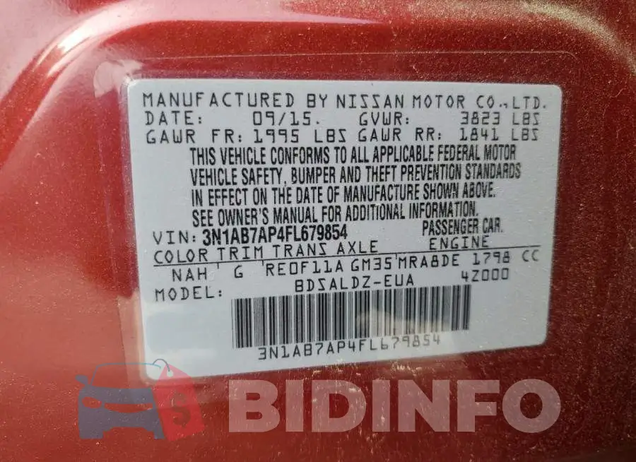 3N1AB7AP4FL679854 Photo# 12