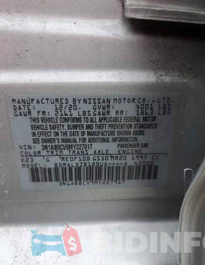 3N1AB8CV9MY227917 Photo# 12