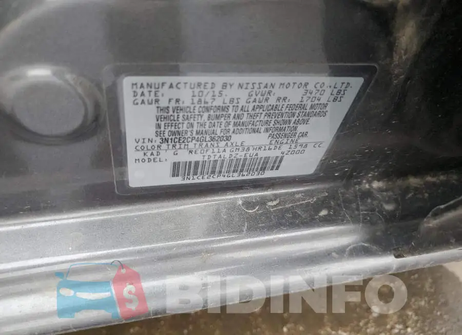 3N1CE2CP4GL362030 Photo# 12