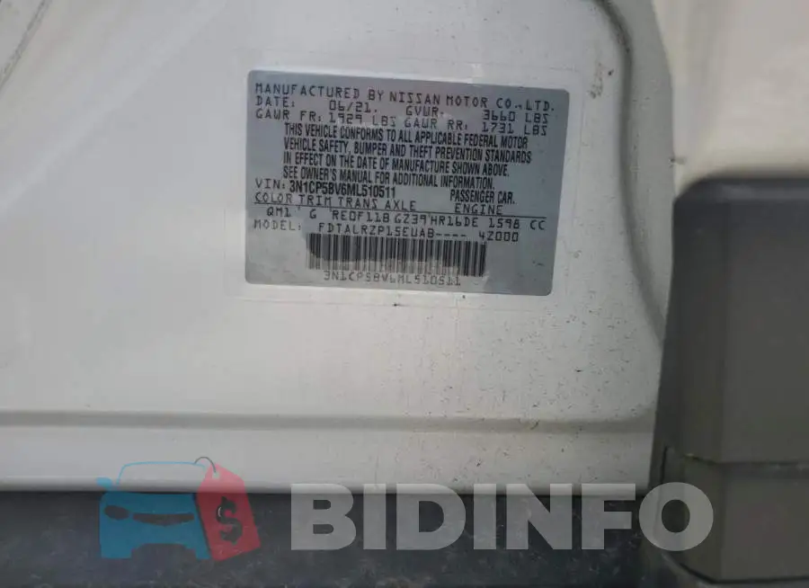 3N1CP5BV6ML510511 Photo# 13