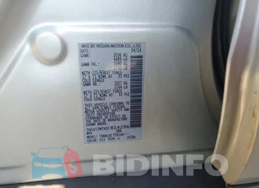 5N1AT2MTXEC814296 Photo# 13