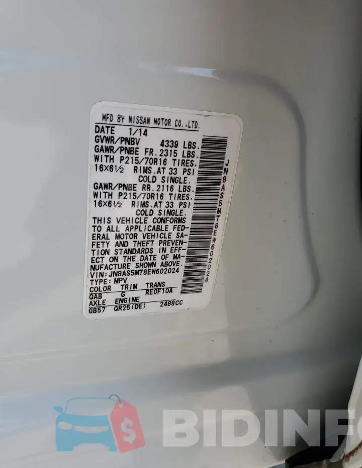 JN8AS5MT8EW602024 Photo# 13