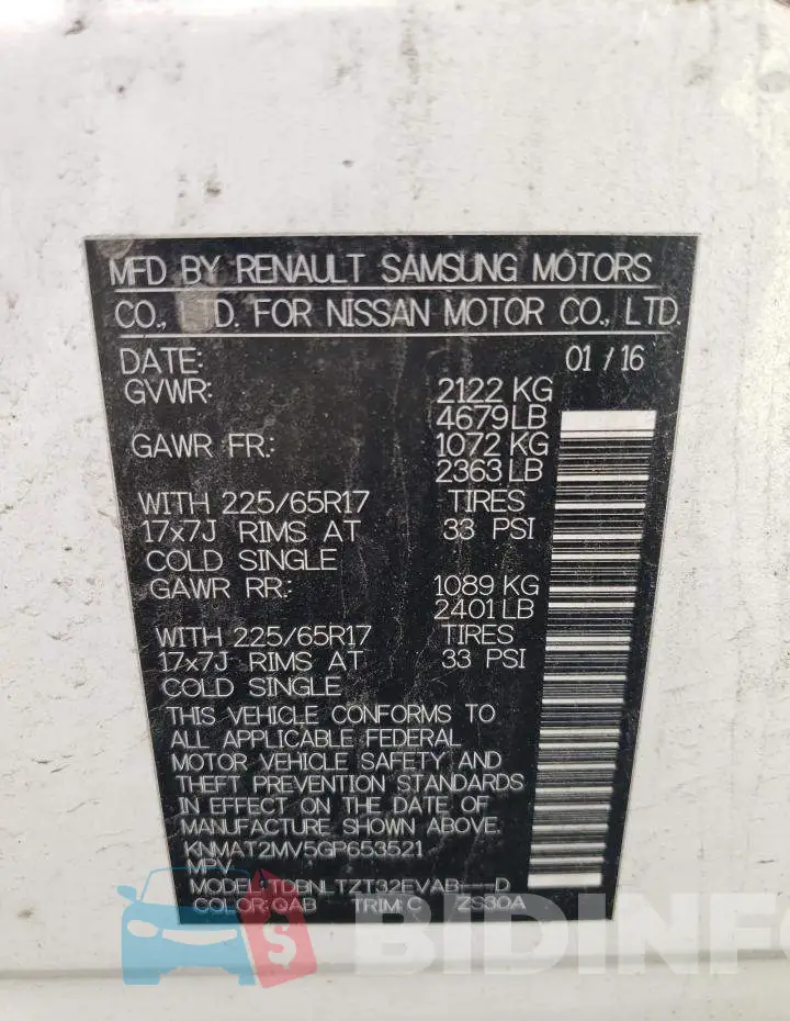 KNMAT2MV5GP653521 Photo# 14