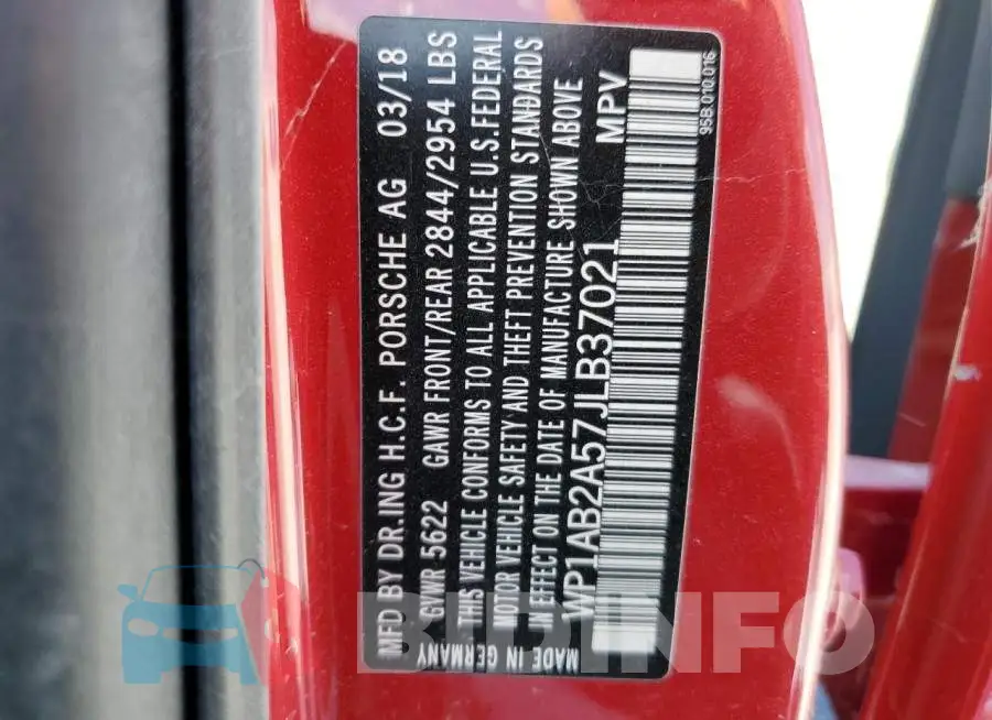WP1AB2A57JLB37021 Photo# 12