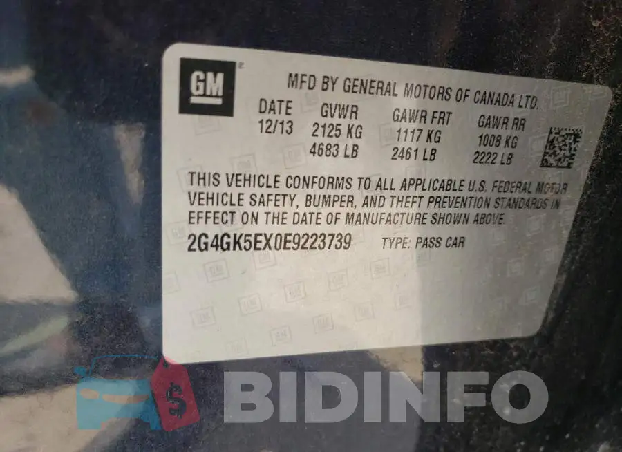 2G4GK5EX0E9223739 Photo# 12