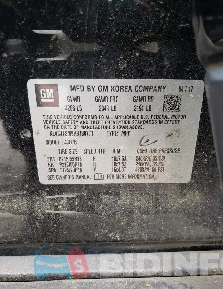 KL4CJ1SM9HB188771 Photo# 13