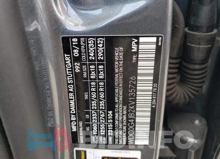 WDC0G4JB2KV135726 Photo# 14