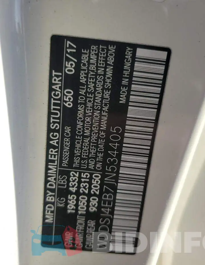 WDDSJ4EB7JN534405 Photo# 12