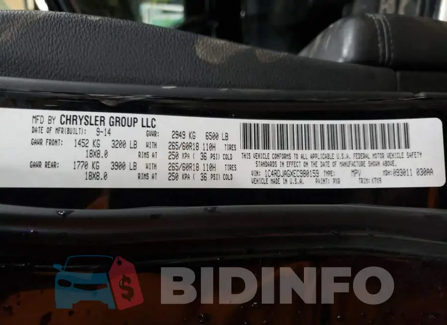1C4RDJAGXEC980159 Photo# 13