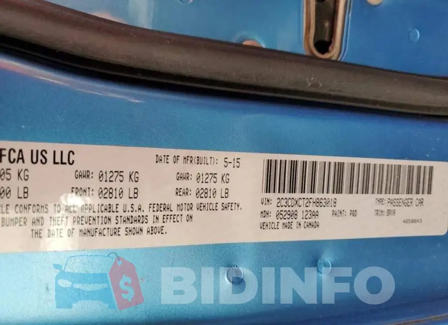 2C3CDXCT2FH863018 Photo# 12