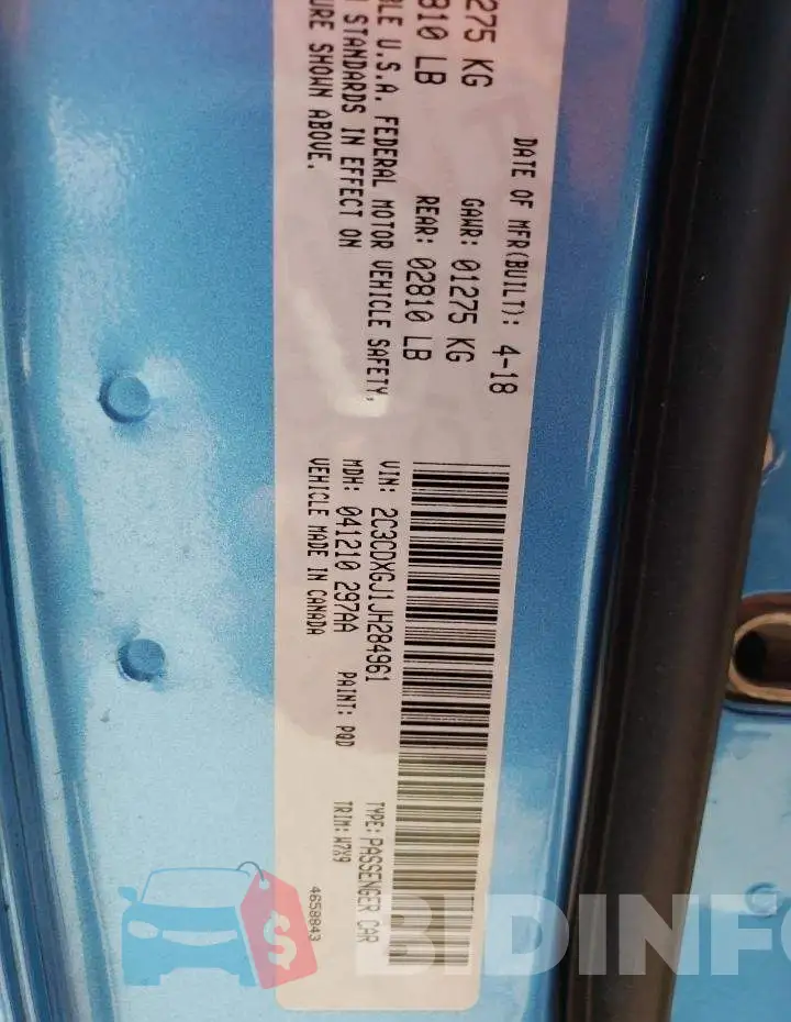 2C3CDXGJ1JH284961 Photo# 13