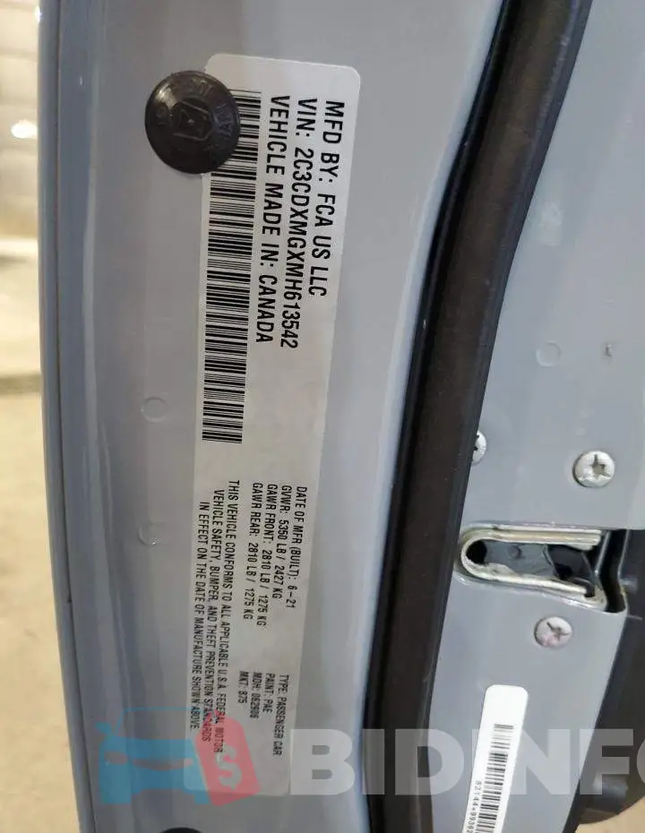 2C3CDXMGXMH613542 Photo# 12