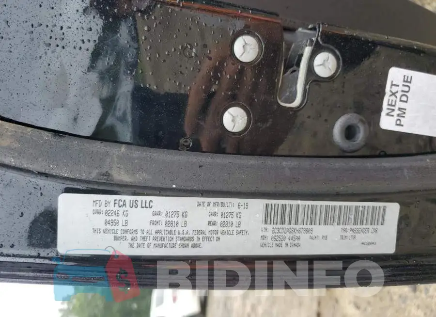 2C3CDZAG6KH679809 Photo# 13