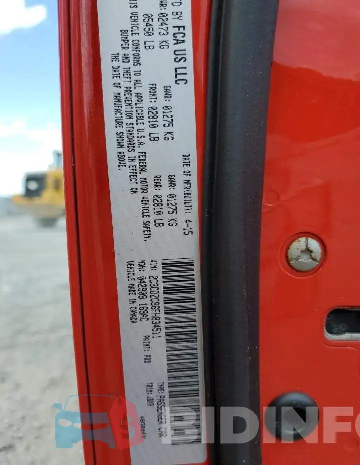 2C3CDZC96FH834511 Photo# 12
