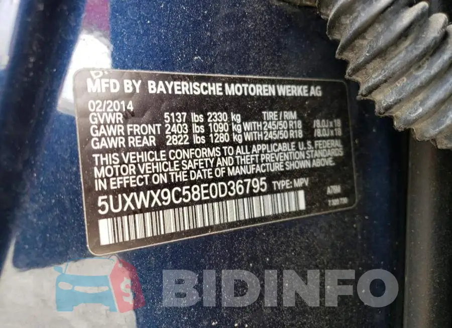 5UXWX9C58E0D36795 Photo# 13