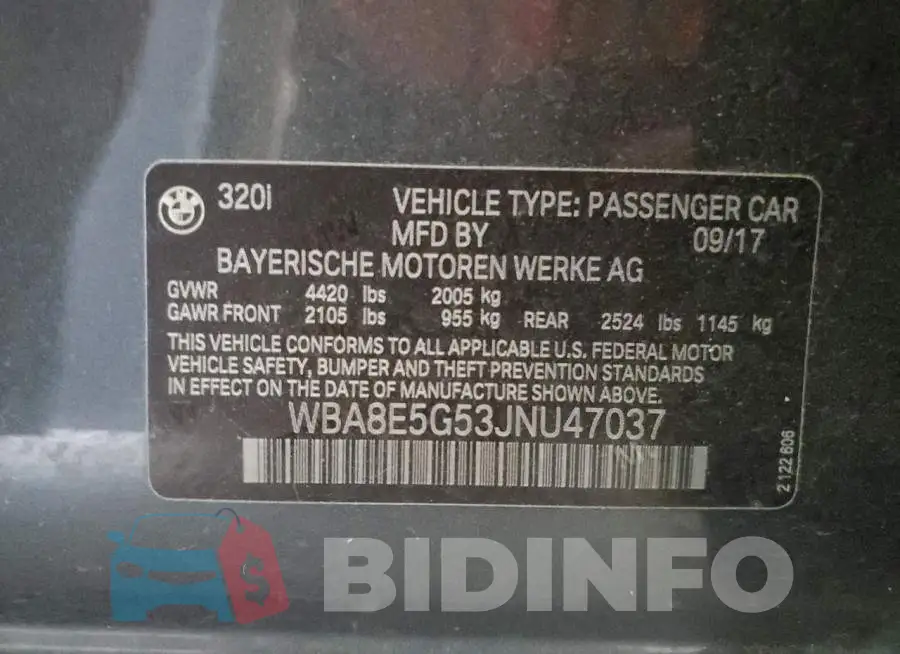 WBA8E5G53JNU47037 Photo# 12