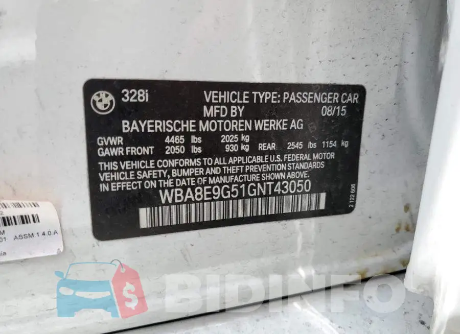 WBA8E9G51GNT43050 Photo# 12