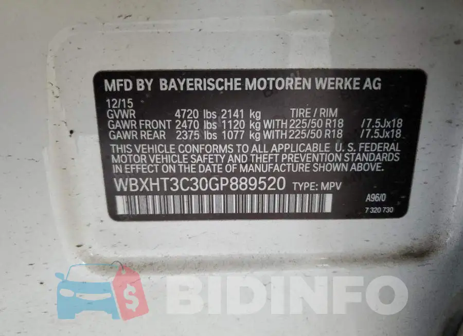 WBXHT3C30GP889520 Photo# 14