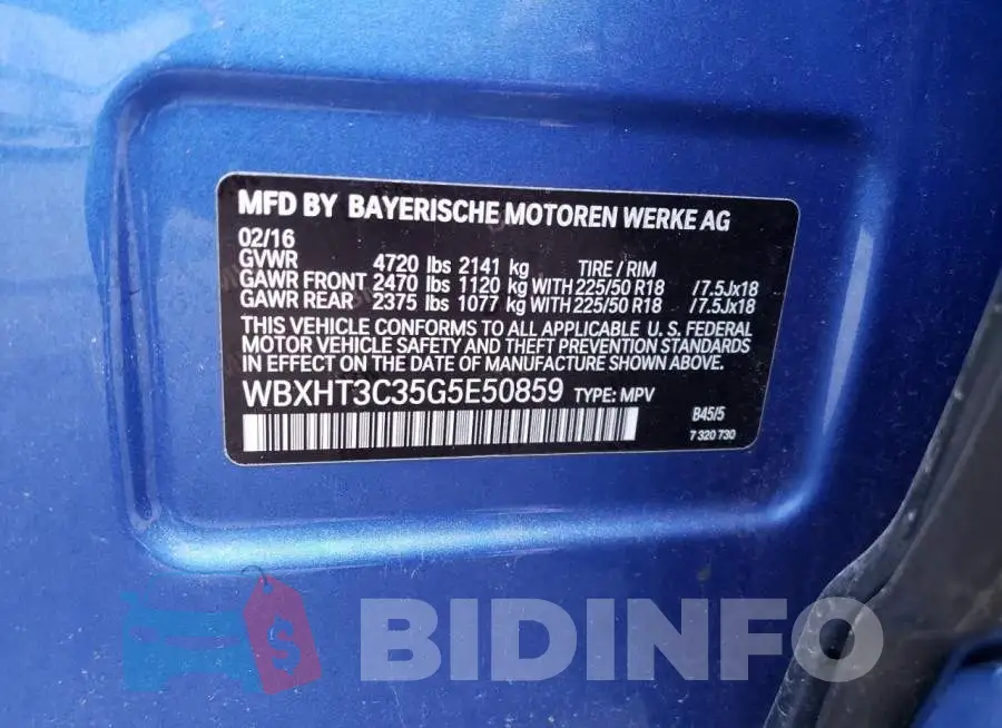 WBXHT3C35G5E50859 Photo# 13
