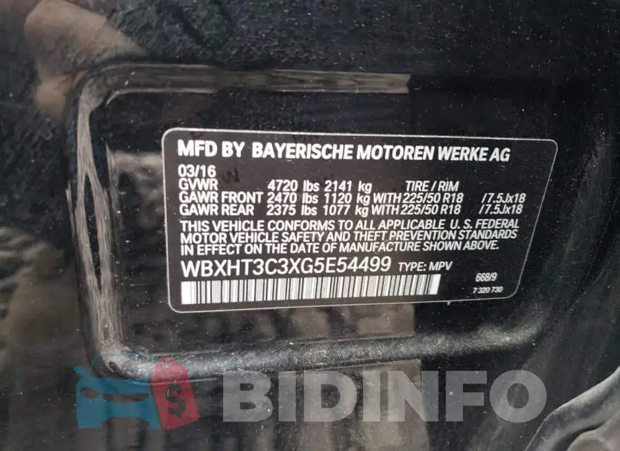 WBXHT3C3XG5E54499 Photo# 14