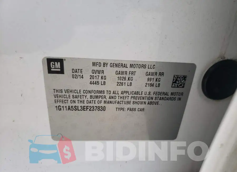 1G11A5SL3EF237830 Photo# 12