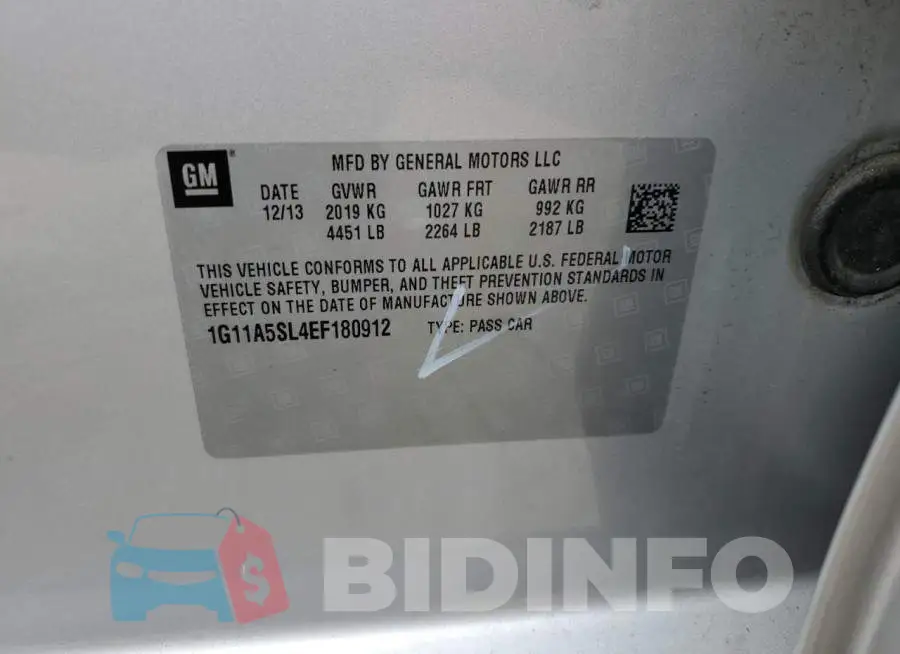 1G11A5SL4EF180912 Photo# 13