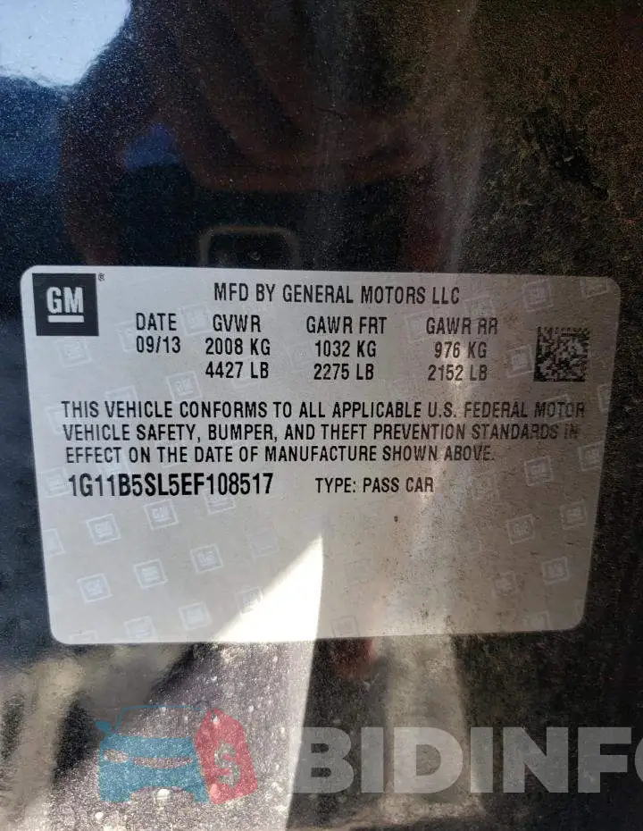 1G11B5SL5EF108517 Photo# 13