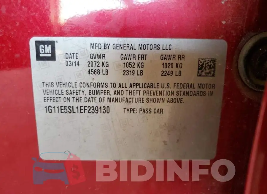 1G11E5SL1EF239130 Photo# 12