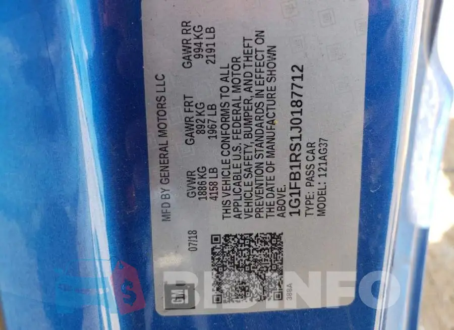 1G1FB1RS1J0187712 Photo# 13