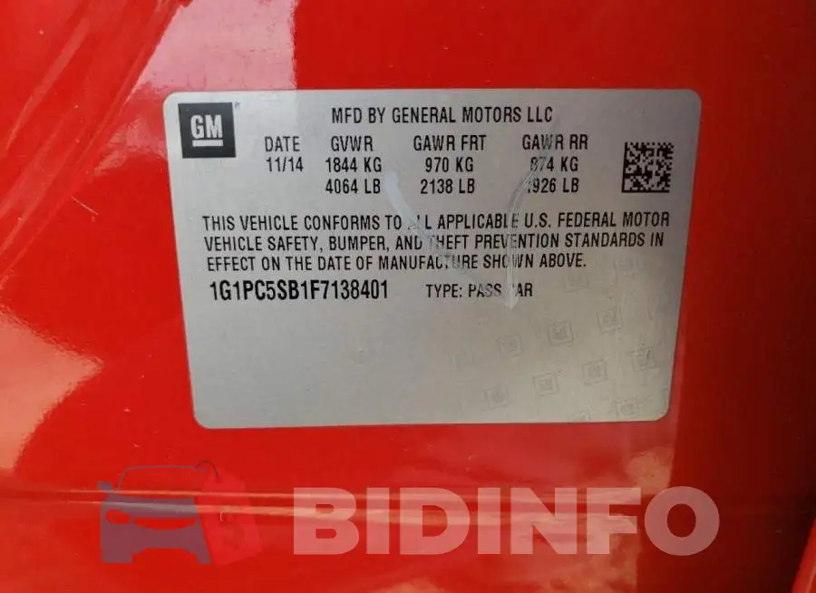 1G1PC5SB1F7138401 Photo# 12