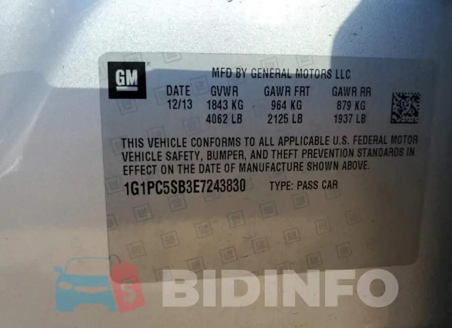 1G1PC5SB3E7243830 Photo# 13