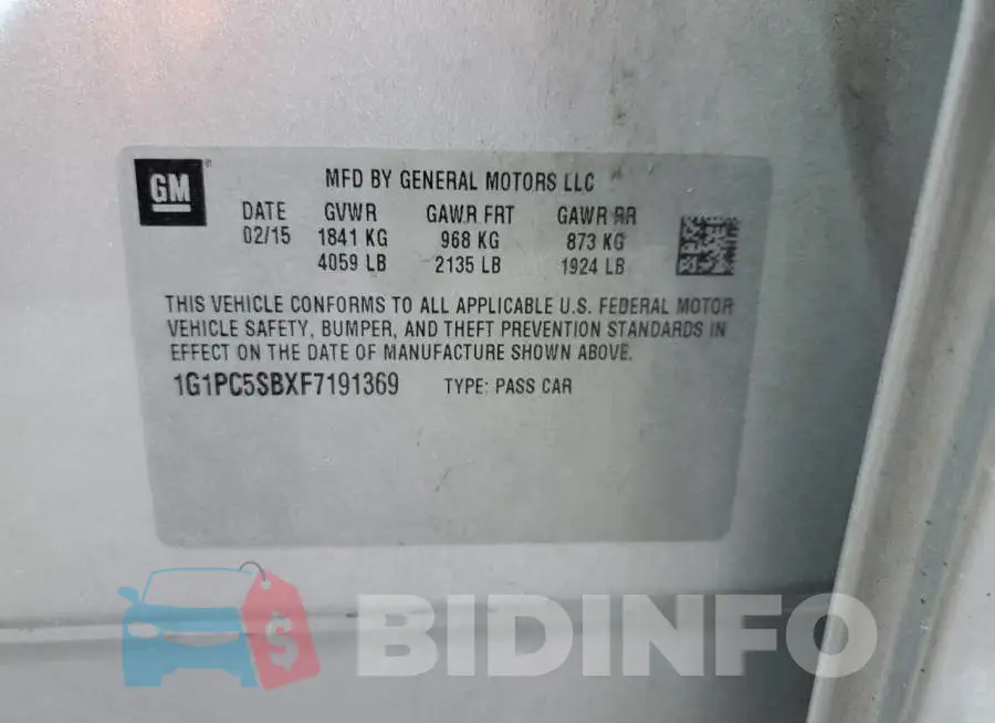 1G1PC5SBXF7191369 Photo# 12