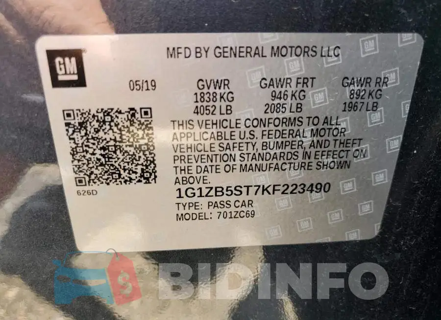 1G1ZB5ST7KF223490 Photo# 13