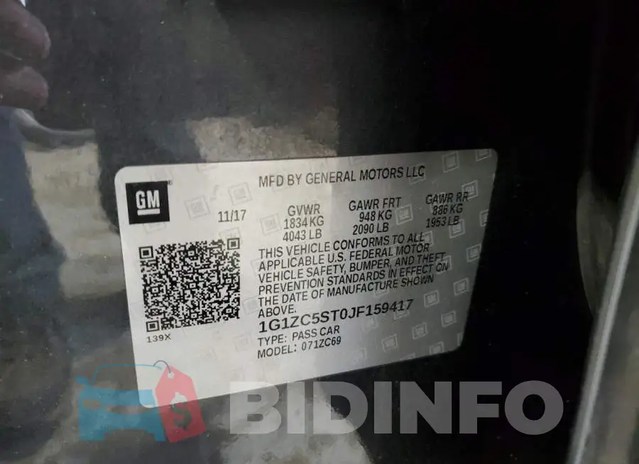 1G1ZC5ST0JF159417 Photo# 12