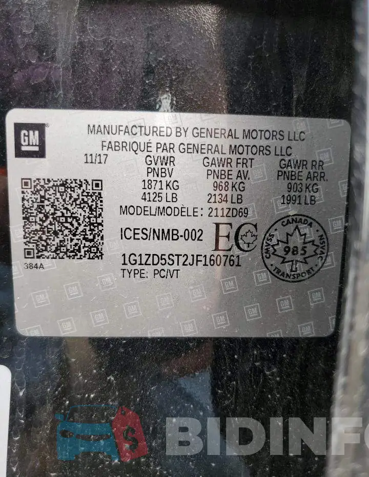 1G1ZD5ST2JF160761 Photo# 12