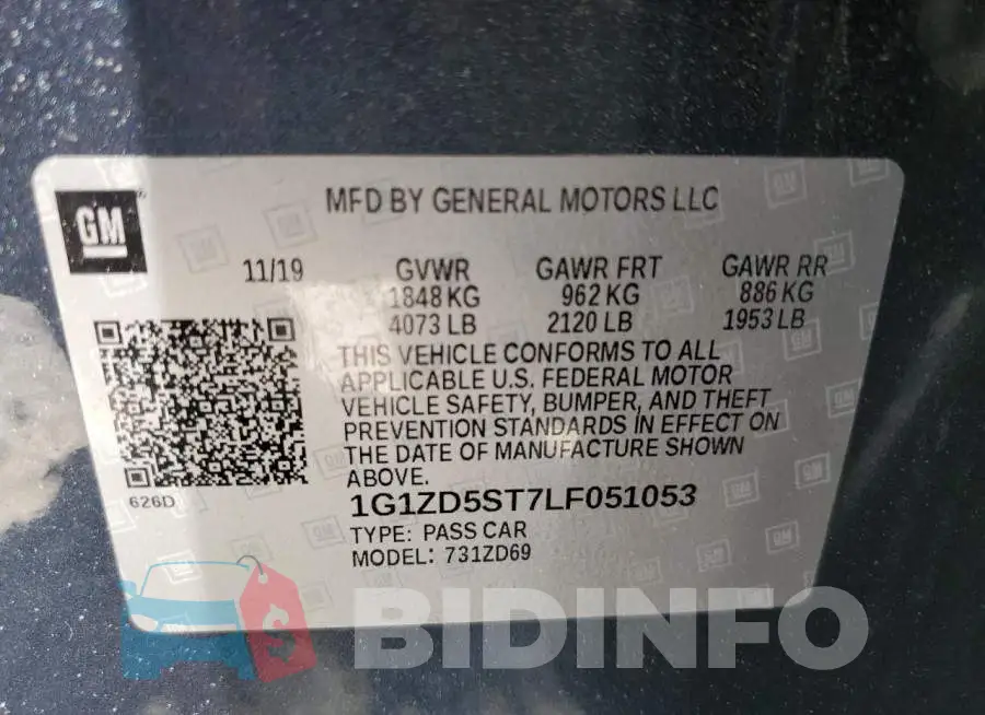 1G1ZD5ST7LF051053 Photo# 12