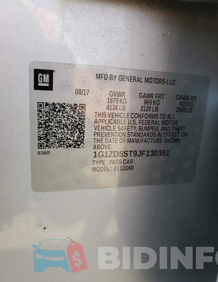 1G1ZD5ST9JF130351 Photo# 13