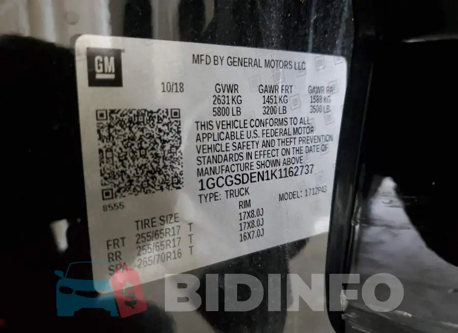 1GCGSDEN1K1162737 Photo# 12